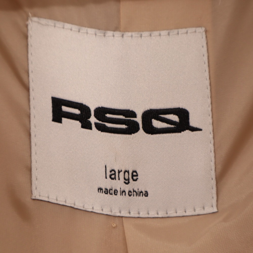 RSQ Faux Fur Jacket Womens Large Beige Lined Shawl Collar Snap Front Winter - Picture 3 of 6